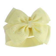 HB92-LEM: Lemon Headband w/Glitter Bow